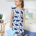 thumbnail image 4 of Balery Whale Camisón de princesa para niñas, pijama de algodón con mangas abullonadas, suave y bonito.-Small, 4 of 6