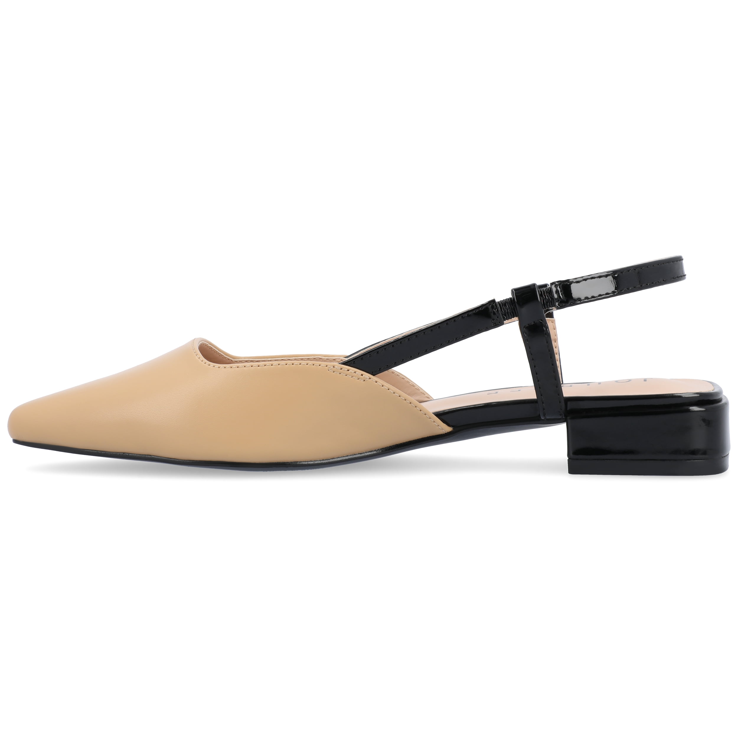 Journee Womens Paislee Sling Back Block Heel Square Toe Flats