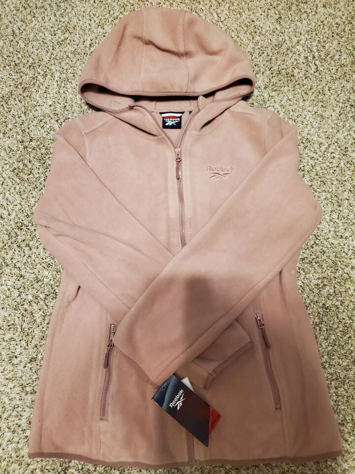 Reebok Womens Fleece Full Zip Outdoor Hoodie Dusty Rose Size XL Jacket  OLRB713