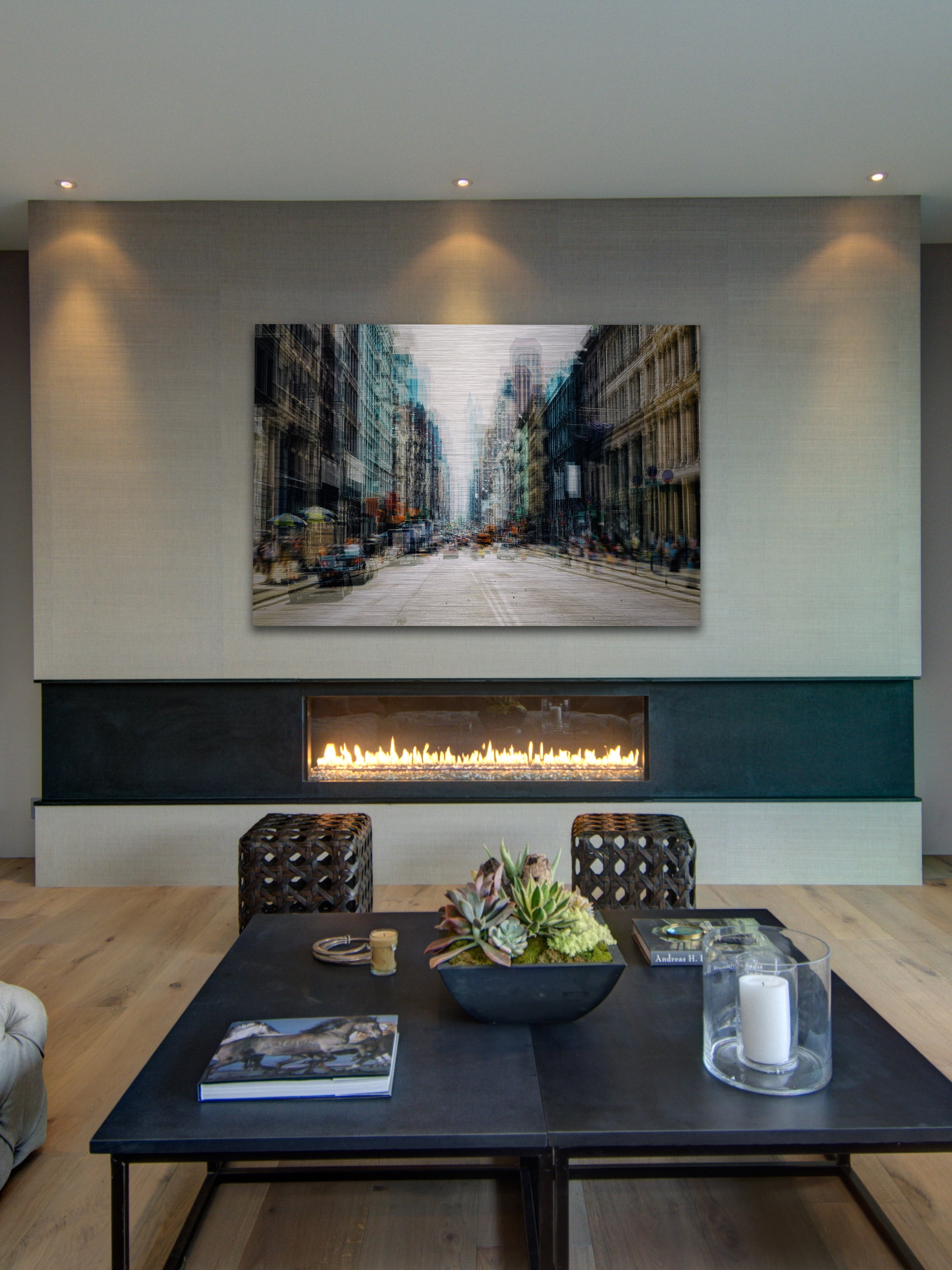 "Wide Avenue" Painting Print on Brushed Aluminum