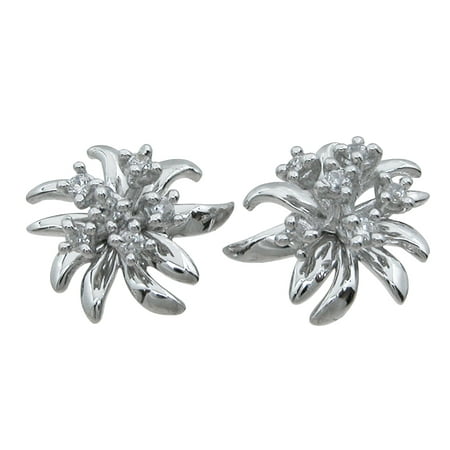 Silver Flower Stud Earrings For Women Makes Unique Engagement Gifts For Women, Flower Sterling Silver Earrings