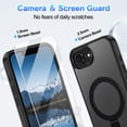 thumbnail image 6 of CASEFIV for iPhone 16e Case,with Magnetic Invisible Stand [Military Drop Protection] [Compatible with MagSafe] Shockproof Slim Translucent Anti-Slip,Black, 6 of 8