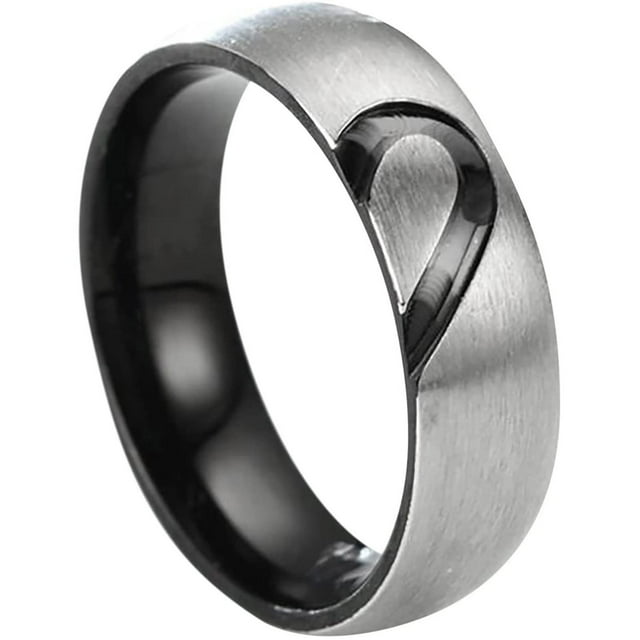 Xihbxyly Anillos de Pareja, Elegante Diseño En Forma de Corazón, Acero Inoxidable Duradero, Tallas 5-13, Regalo Perfecto para San Valentín, Compromiso Romántico, Incluye Anillo Individual.