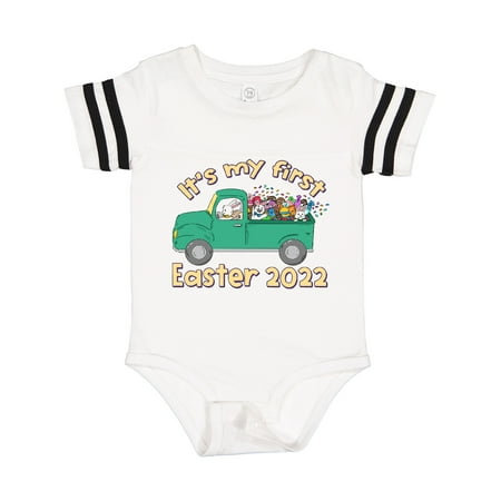 

Inktastic It s My 1st Easter Truck with Bunnies 2022 Gift Baby Boy or Baby Girl Bodysuit