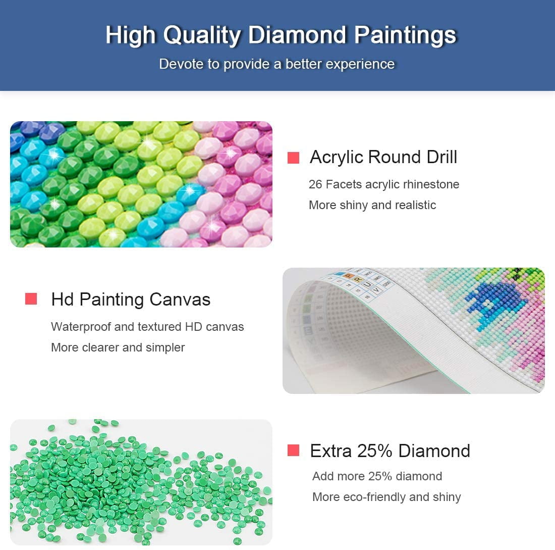 Eiazuiks Diamond Painting Kits For Adults, 5D Full Drill Diamond Art Moonlight Round