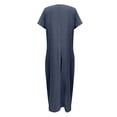 thumbnail image 4 of Usmixi Jumpsuits for Women Casual High Waist Plus Size Lightweight Cotton Linen Loose Baggy Wide Leg Long Jumpsuits Overalls Summer Formal Solid V-Neck Short Sleeve Maxi Rompers Navy xxxxl, 4 of 4