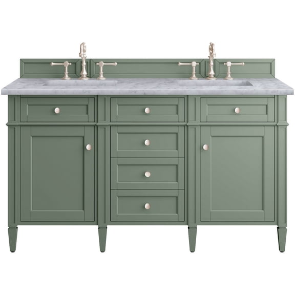 James Martin Vanities 650-V60D-SC-3CAR Brittany 60" Double Basin Poplar Wood Vanity Set -