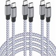 thumbnail image 1 of Chenchen USB C Cable, Nylon Braided USB C to USB c Fast Charging 6ft 3Pack 60W Quick Data Sync Type C Charger Cord for iPhone 17/16/15 Pro Max/17/16/15 Pro/16/15 Plus/17 Air/iPad mini/Galaxy S24/23/22, 1 of 1