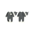 thumbnail image 2 of BemeyourBBs Baby Boy Fall Romper Contrast Ribbed Long Sleeve Jumpsuit Hat, 2 of 9