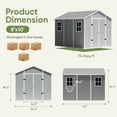 thumbnail image 2 of Giantfurnni 8x10 FT Resin Outdoor Storage Shed Weather Resistant Tool Shed with Windows and Air Vent for Backyard,Garden,Lawn, 2 of 15