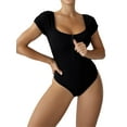 thumbnail image 3 of Liacowi Women One-Piece Swimsuit Long Short Zipper Padded Bikini Bodysuit Beachwear Bathing Suits, 3 of 7
