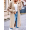 thumbnail image 4 of Womens Long Cardigan Sweaters Chunky Open Front Oversized Slouchy Knit Fall Trendy Coatigan Jackets Khaki L, 4 of 6