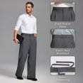 thumbnail image 4 of FEDTOSING Mens Wide Leg Fleece Lined Dress Pants Old Money Baggy Elastic Waist Relaxed Trousers, 4 of 8