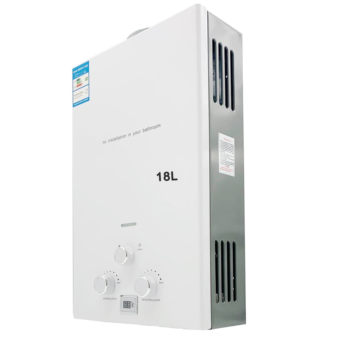CDZHLTG 18L 36KW Gas Water Heater Propane Gas LPG Tankless Instant Boiler with Shower Kit