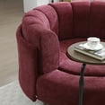 thumbnail image 5 of Oversize Round Barrel Chair with Ottoman, Extra Large Living Room Seating Set in Burgundy Chenille Fabric for Spacious Comfort, 5 of 7