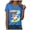 Blue, variant on Women's California Surfing Chicken V-Neck T-Shirt, Funny Summer Graphic Tee with Cool Rooster on Wave, Cute Beach Vacation Top for Ladies (Grey, L)
