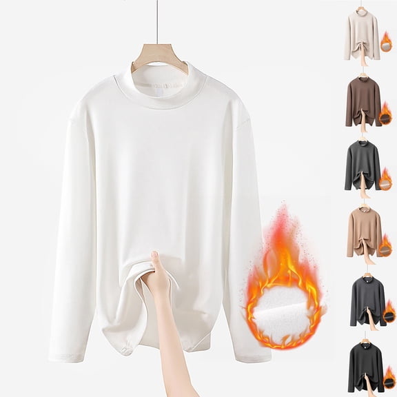 Bovxnpu Fall Winter Plus Size Tops for Women, Womens Long Sleeve Shirt Tops Loose Casual Fall Thick T Shirts Winter Outs Trendy Clothes