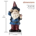 thumbnail image 4 of Alpine Corporation Patriotic Garden Gnome Saluting Statue, 4 of 12