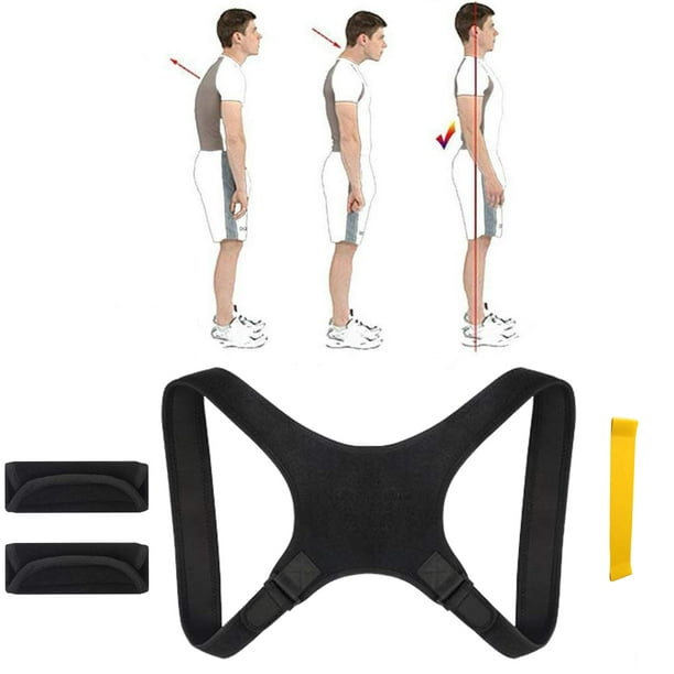 Posture Correction Straightener Shoulder Back Posture Bandage Adjustable  Size Back Bandage for Men and Women Posture Corrector Posture Trainer,  Padded Straps 