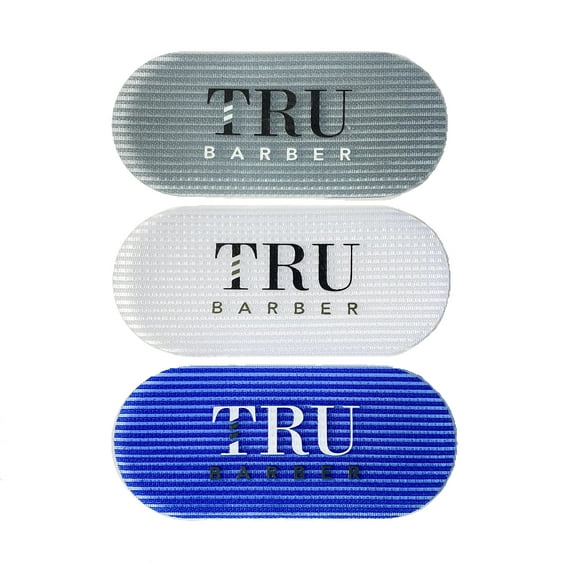 TRU BARBER Paquete de pinzas para el cabello, paquete de 6 piezas para hombres y mujeres, pinzas para el cabello de salón y barbero para peinar las empuñaduras del soporte del cabello (azul gris blanc