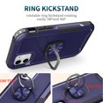 thumbnail image 4 of for iPhone 11 Case, Rugged Shockproof Heavy Duty Soft TPU Rubber Bumper Hard PC Back Hybrid Protective Case [with Ring Stand] for iPhone 11 (Without Screen Protector) - Blue, 4 of 7