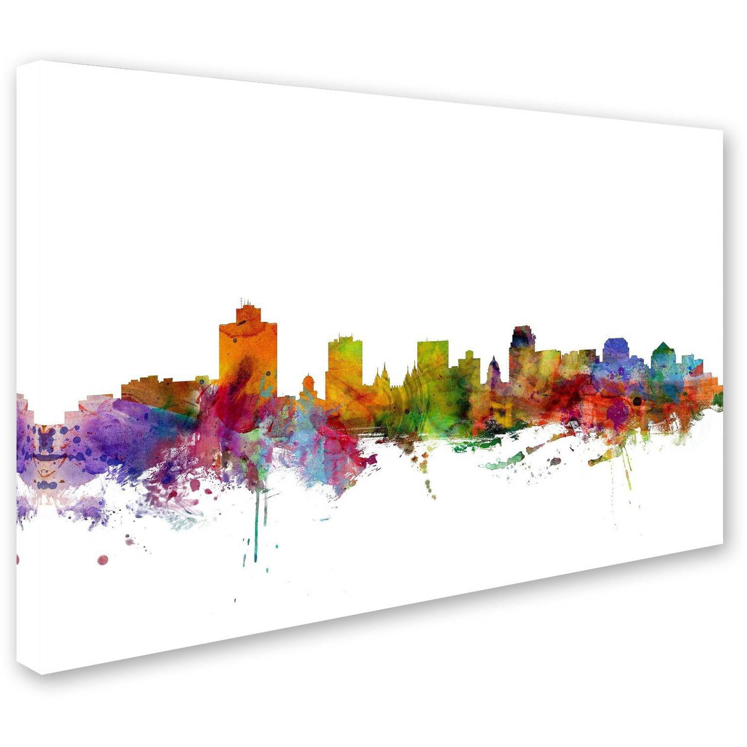 Trademark Fine Art "Salt Lake City Skyline" Canvas Art by Michael Tompsett