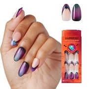 KISS imPRESS Halloween Press On Nails Almond, ‘Deja-vu’, Purple, Medium, 30 Count