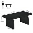 thumbnail image 5 of 47 Inch Farmhouse Coffee Table Rectangular Wooden Center Table Black For Living Room Bedroom Office Reception Area, 5 of 8