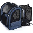 thumbnail image 1 of Mochila para Perros Gatos 90% Expandible, Bolsa Porta Gatos para Perros Pequeños Transpirable, Mochila Porta Gatos con Colchón de Felpa Desmontable, para Tren/Coche/Restaurante/A, 1 of 5