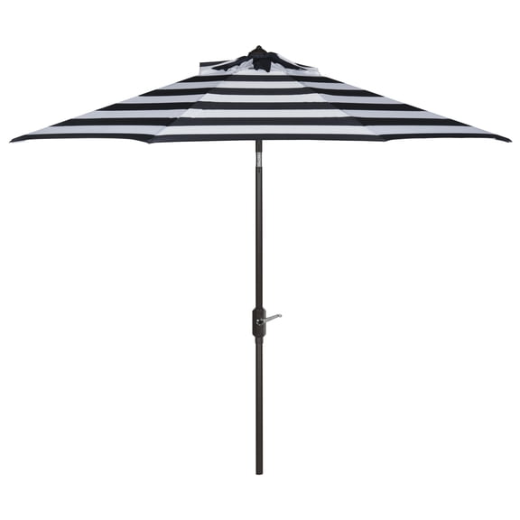 Safavieh Iris 9' Market Auto Tilt Patio Umbrella, Navy/White