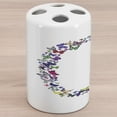 thumbnail image 1 of Letter Q Ceramic Toothbrush Holder, Spring Nature Inspired Font Design Girls Name Initials Playful Bugs Wings, Decorative Versatile Countertop for Bathroom, 4.5" X 2.7", Multicolor, 1 of 4