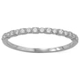 thumbnail image 1 of Rhodium Plated Sterling Silver Cubic Zirconia Thin Band, 1 of 1