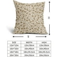 thumbnail image 5 of Brown Floral Pillow Covers 20x20 Set of 2 Vintage Rustic Old Style Cute Small Flower Brown Cream Print Decorative Outdoor Pillowcases Farmhouse Throw Cushion Case Decor for Couch Sofa Bed, 5 of 6