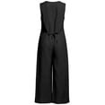 thumbnail image 4 of Avolia Women's Button Front Sleeveless Jumpsuit Wide Leg Blend Romper with Pockets, 4 of 4