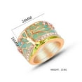 thumbnail image 4 of Anillo de joyería vintage para mujer con patrón del árbol de la vida y diamantes de imitación. 7, 4 of 9