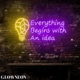thumbnail image 2 of Glowneon Everything Begins With An Idea Led Sign, Inspirational Sign, 2 of 5