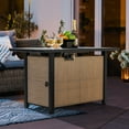 thumbnail image 5 of Nuu Garden 43" Propane Fire Pit Table,  50,000 BTU Outdoor Metal Gas Fire Pit with Lid and Glass Beads, Rectangle, Light Brown, 5 of 10