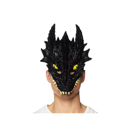 Supersoft Black Dragon Child Costume Half- Mask