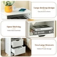 thumbnail image 6 of Ktaxon Set of 1 NightStand with Charging Station BedsideTable with 2 Storage Drawers,End Side for Bedroom,Country Style White, 6 of 9