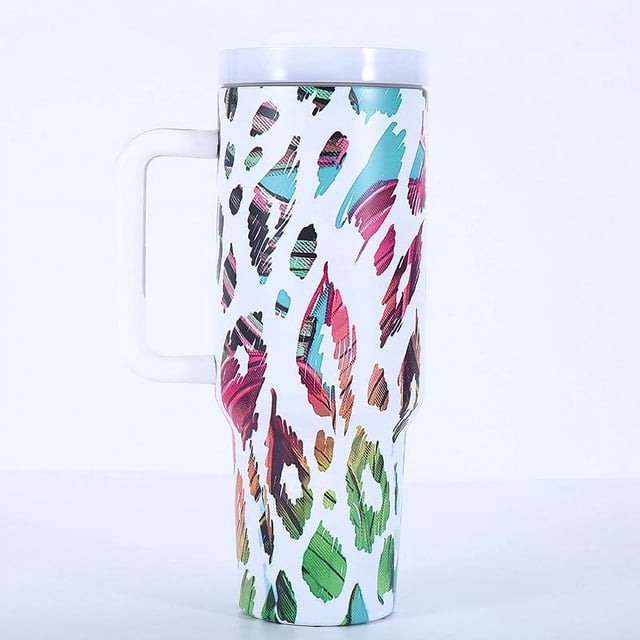 Vaso de hielo de acero inoxidable 304 de segunda generación, taza de transferencia de pintura de gran capacidad para automóvil, taza con asa de aislamiento portátil para exteriores