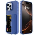 thumbnail image 5 of Allytechgroup Phone Case for Apple iPhone 16 Pro Max, Shockproof iPhone 16 Pro Max Case with Credit Card Slots, Hidden Makeup Mirror Stand Anti-Scratch Protection Hard PC iPhone 16 Pro Max Cover,Blue, 5 of 7