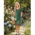 thumbnail image 5 of Ekouaer Nightgowns for Women Short Sleeve House Dresses with Pockets Pleated Moo moos Floral Print Mumu Dress, 5 of 6