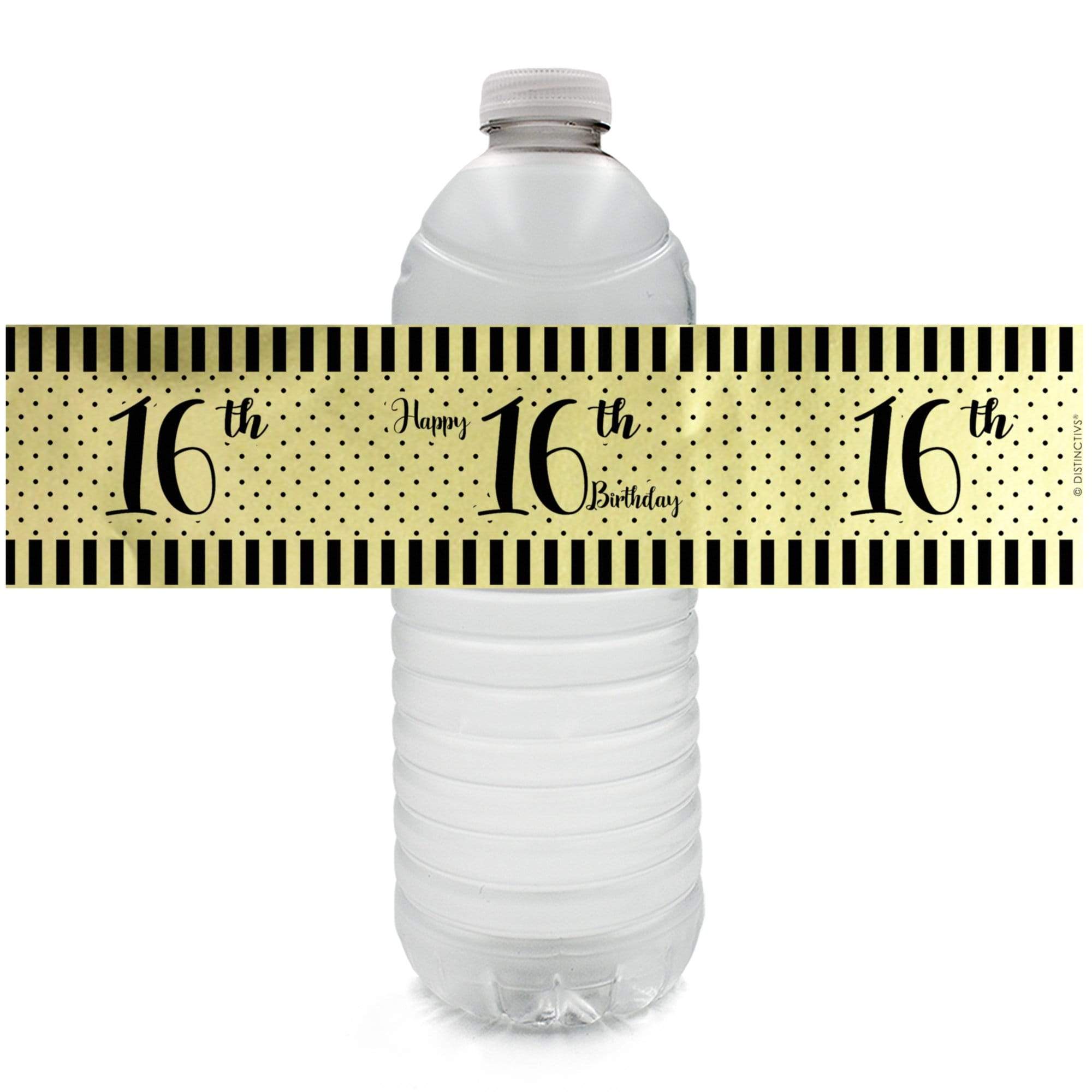 black and gold sweet 16 birthday water bottle labels shiny foil 24 count distinctivs walmart com