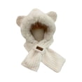 thumbnail image 2 of yuksok Hooded Scarf Ear Protection Winter Hat Scarf Set for Riding Outdoor Sports Khaki, 2 of 9