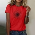 thumbnail image 1 of Shorts pour Femmes, Chemisiers pour Femmes, T-Shirts à Col Rond Amusants pour Femmes à Imprimé Mode, Manches Courtes, Blouse Ample, 1 of 5