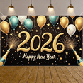 thumbnail image 4 of Golden Numbers 2026 New Year Banner Colorful Balloons Happy New Year Display Star Decorations Firework Design New Year Backdrop for New Year Eve 2026 Celebration New Year Party, 4 of 8