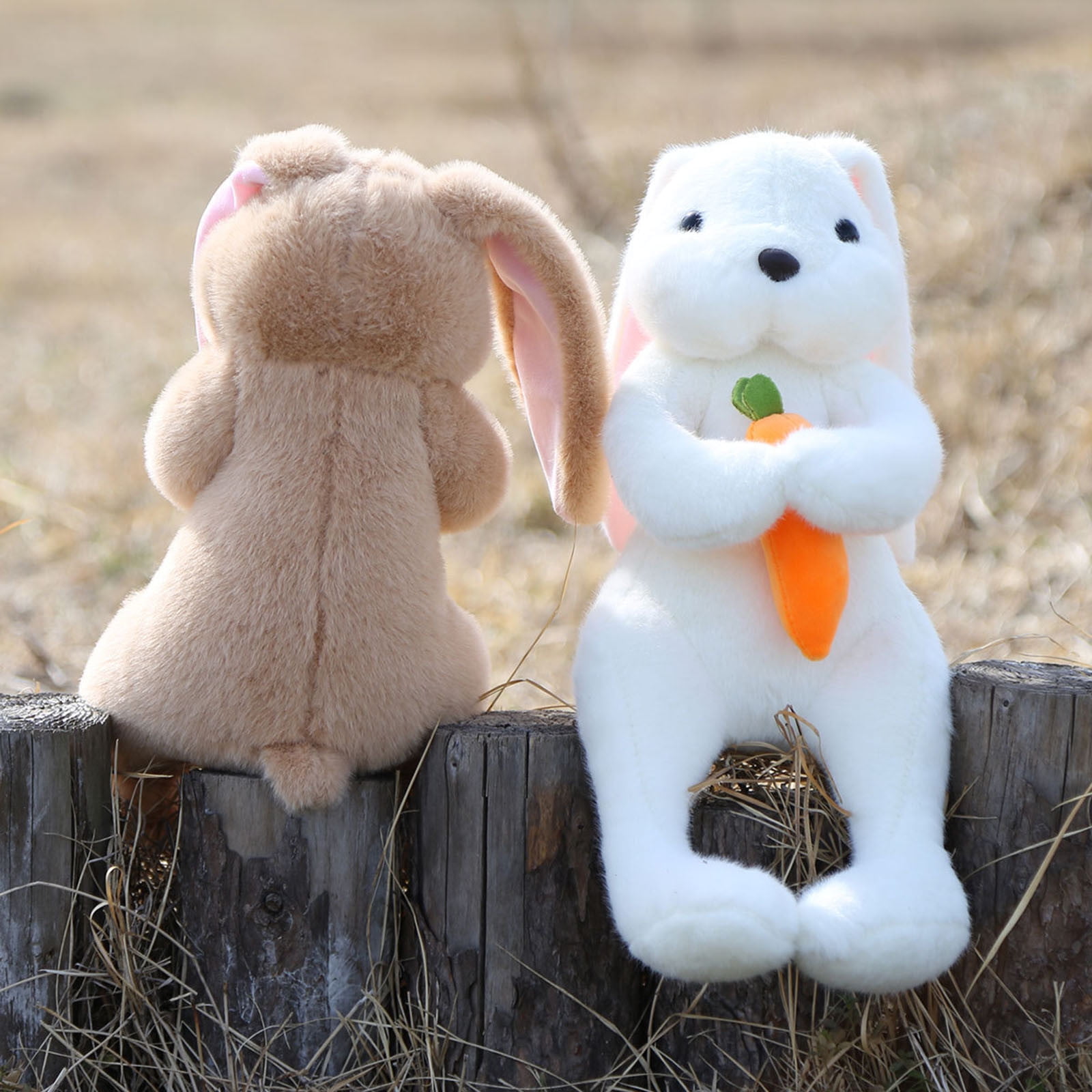 fsxdhpcsgfc Teddy 20cm/8" Or 40cm/8" Bunny Plushy Stuffed Animal Easter Rabbit Doll With Carrot Soft Rabbit Toy For Boys & Girls Cute Birthday & Party Decoration