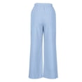 thumbnail image 4 of Women's Pants Under $10 High Rise Staright Leg With Pockets Casual Daily Pocket Elastic Waist Loose Fashion Straight Leg Pants, 4 of 5