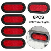 6 Pcs LED Lights Kit 6 Inch Oval Trailer Lamp Stop/Turn/Tail Truck Lights