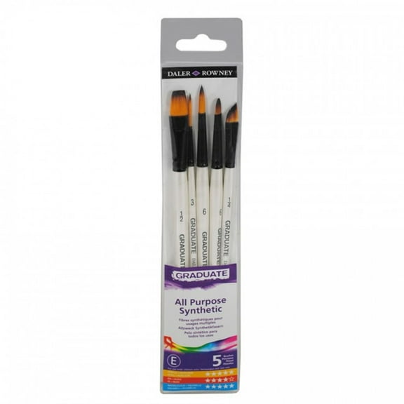 Daler-Rowney Graduate Watercolor Detail Brush Set, Synthetic, 5 Pieces